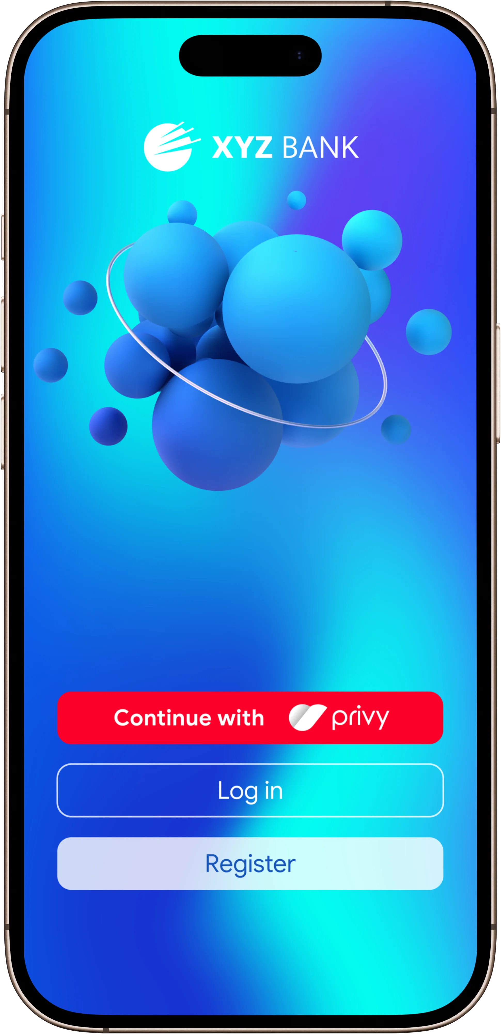Login with Privy app interface