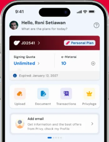 The Privy document verification screen on a phone